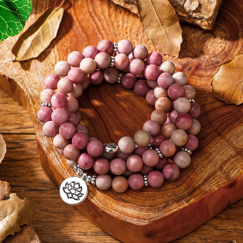 Женский буддийский браслет с бусинами для медитации и молитвы Bead 108, ювелирные изделия для йоги, браслет из натурального камня с родонитом и лотосом
Женский буддийский браслет с бусинами для медитации и молитвы Bead 108, ювелирные изделия для йоги, браслет из натурального камня с родонитом и лотосом