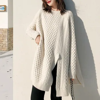 Female Sweater Long 2020 Autumn Winter Outwear Pullover Knit Fashionable Split Casual Solid Color Fall Round Neck
Female Sweater Long 2020 Autumn Winter Outwear Pullover Knit Fashionable Split Casual Solid Color Fall Round Neck