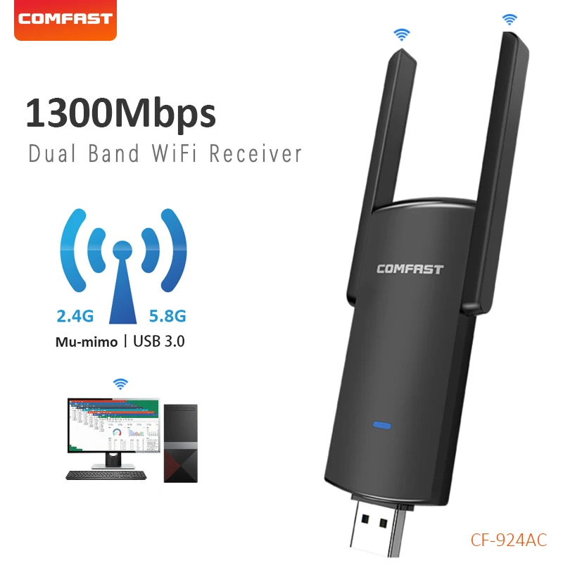 COMFAST 1200mbps-1300mbps wifi adapter 802.11ac/b/g/n 2.4+5.8G wi-fi dongle wireless USB antenna Ethernet AC Network Card
COMFAST 1200mbps-1300mbps wifi adapter 802.11ac/b/g/n 2.4+5.8G wi-fi dongle wireless USB antenna Ethernet AC Network Card