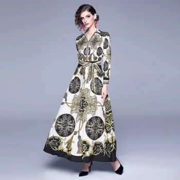 2020 Runway Dress Designer Autumn Dresses Women Fringed Abstract Flower Pattern Lace Up Long Sleeve Shirt Christmas Maxi Dress
2020 Runway Dress Designer Autumn Dresses Women Fringed Abstract Flower Pattern Lace Up Long Sleeve Shirt Christmas Maxi Dress