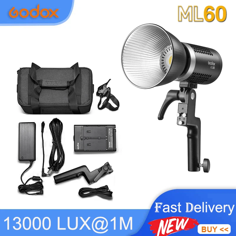 Godox ML60 Светодиодная лампа для видеосъемки 60 Вт, регулировка, поддержка Li-Ion с питанием переменного тока для студийной видеозаписи
Godox ML60 Светодиодная лампа для видеосъемки 60 Вт, регулировка, поддержка Li-Ion с питанием переменного тока для студийной видеозаписи