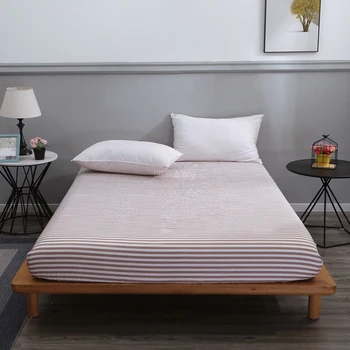 Fashion Simple Stripes Bed Sheet with Rubber Band Soft Washed Cotton Fitted Sheet Twin Full Queen King Size Bed Linen Bedclothes
Fashion Simple Stripes Bed Sheet with Rubber Band Soft Washed Cotton Fitted Sheet Twin Full Queen King Size Bed Linen Bedclothes