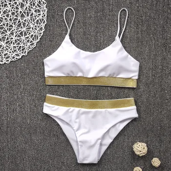Seenimoe White Gold High Waist Bikini 2020 Swimsuit Women Swimwear Push Up Halter Bikini Set Bather Bathing Suit Beach Wear
Seenimoe White Gold High Waist Bikini 2020 Swimsuit Women Swimwear Push Up Halter Bikini Set Bather Bathing Suit Beach Wear