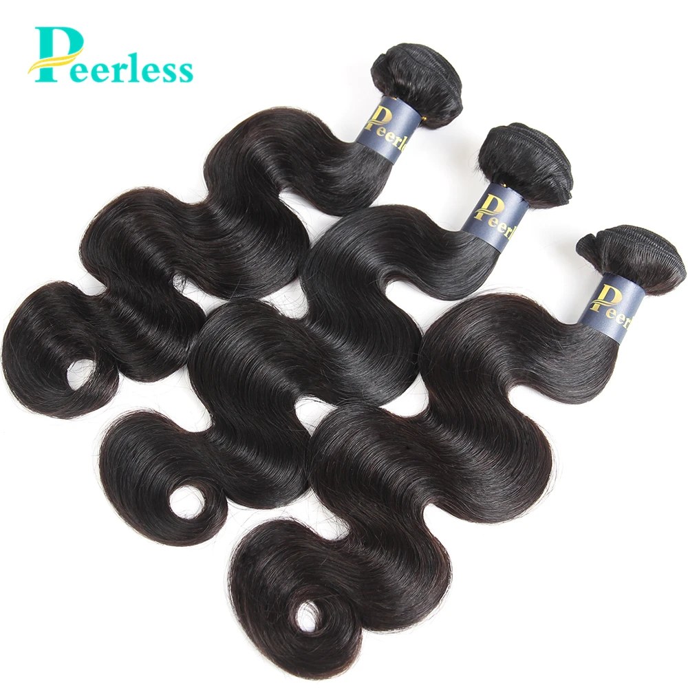 

PEERLESS Virgin Hair Weave Brazilian Body Wave 3 Bundle Deals 10-28 Inches 100% Unprocessed Raw Human Hair Extensions