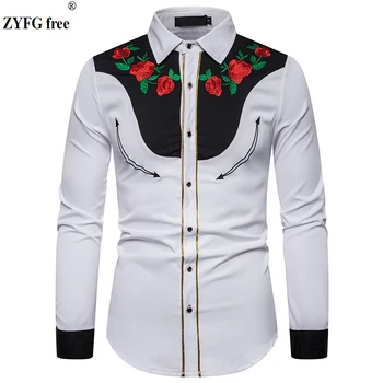 Western style men casual shirt mens flower embroidery shirts Edge modification design spring shirt men EU size Tops
Western style men casual shirt mens flower embroidery shirts Edge modification design spring shirt men EU size Tops