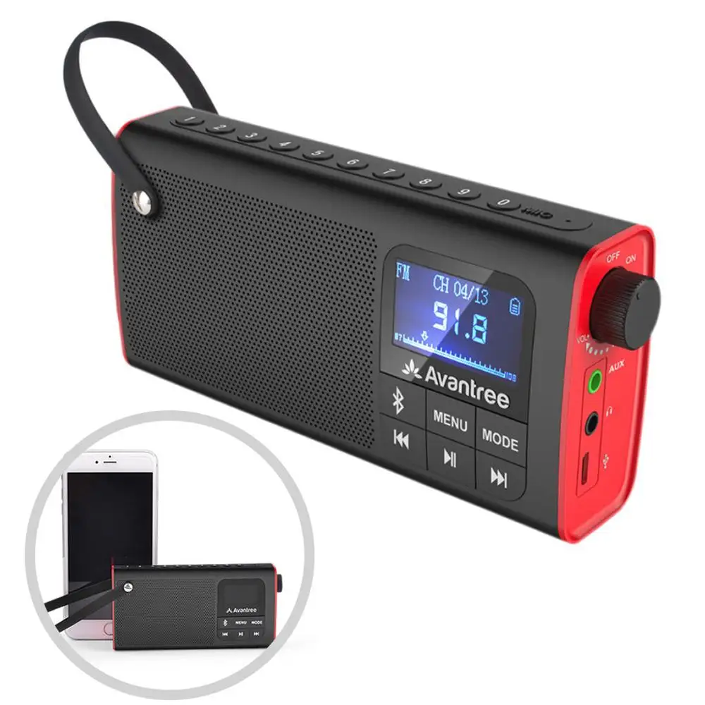 Avantree Portable Bluetooth Speaker with FM Radio and SD Card Player Auto Scan and Save Station Replaceable Battery six EQ-SP850
Avantree Portable Bluetooth Speaker with FM Radio and SD Card Player Auto Scan and Save Station Replaceable Battery six EQ-SP850