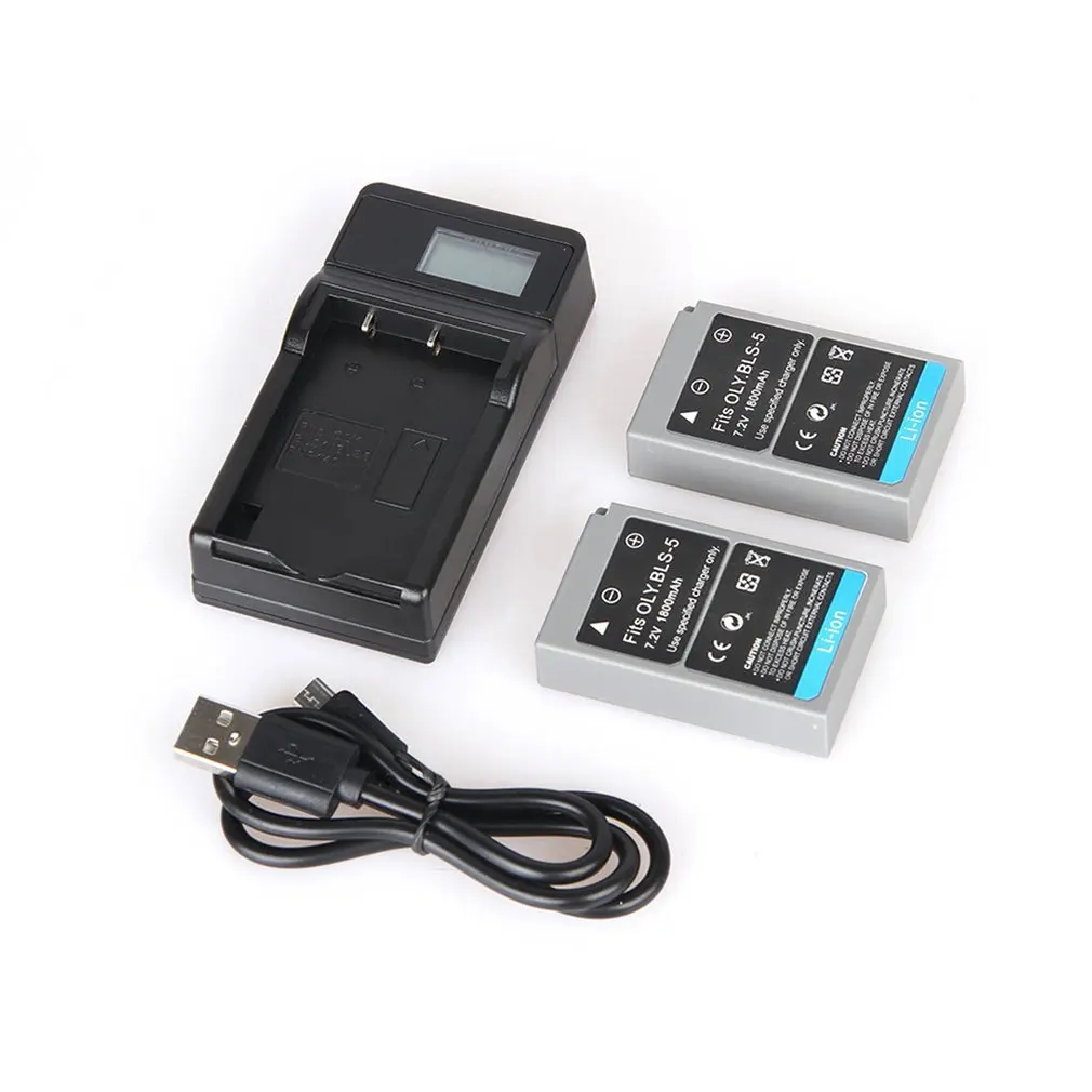 BLS-5 7.2V 1800mAh Rechargeable Li-ion Batteries USB Digital Camera Battery Charger Kit With LCD Display Screen
BLS-5 7.2V 1800mAh Rechargeable Li-ion Batteries USB Digital Camera Battery Charger Kit With LCD Display Screen