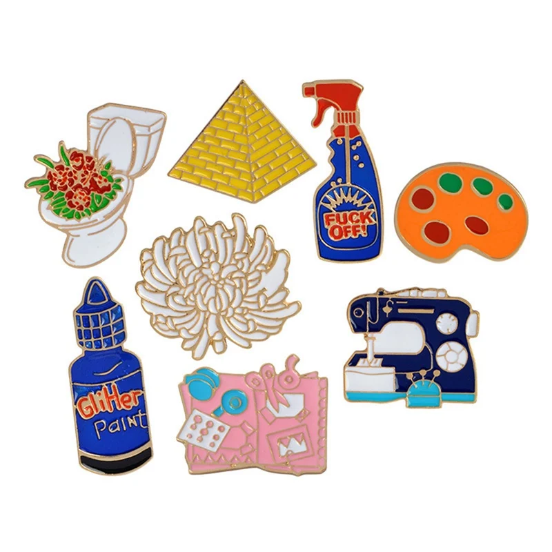 Funny Toilet Flower Sewing Machine Palette Pyramid Paint Hand Tools Brooch Button Pin Denim Jacket Enamel Badge Gift Jewelry
Funny Toilet Flower Sewing Machine Palette Pyramid Paint Hand Tools Brooch Button Pin Denim Jacket Enamel Badge Gift Jewelry