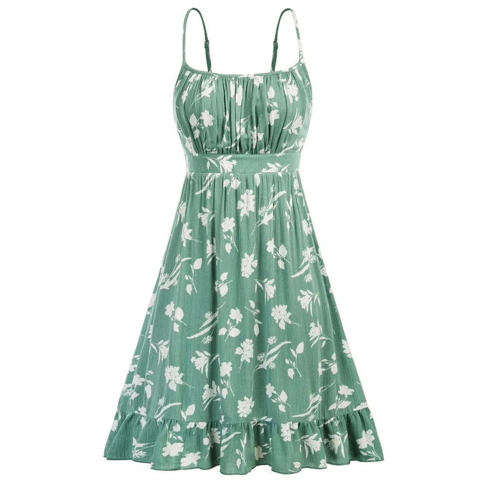 GRACE KARIN Women's Spaghetti Strap Floral Dress Ruffle Hem Pleated Casual Summer Dress Boho Flowy Midi Beach Dress lady sundres
GRACE KARIN Women's Spaghetti Strap Floral Dress Ruffle Hem Pleated Casual Summer Dress Boho Flowy Midi Beach Dress lady sundres
