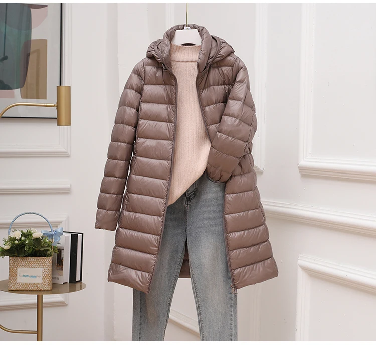 0-10℃ Hood Detachable Winter Coat for Women 2024 Female Puffer Down Jacket Portable Ultralight Long Feather Coat Chaqueta Mujer 0-10℃ Hood Detachable Winter Coat for Women 2024 Female Puffer Down Jacket Portable Ultralight Long Feather Coat Chaqueta Mujer