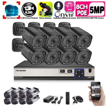 H.265 48V POE 8CH AI Human Detection Face Record CCTV NVR Two way audio System 5MP 2592*1944P 1/3 inch IP66 POE IP Camera Kit
H.265 48V POE 8CH AI Human Detection Face Record CCTV NVR Two way audio System 5MP 2592*1944P 1/3 inch IP66 POE IP Camera Kit