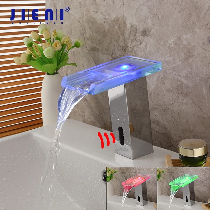JIENI Chrome Polished Automatic Sensor Faucet Bathroom Basin Sink Faucet Glass Waterfall Water Mixer Tap Touch Sense Faucet
JIENI Chrome Polished Automatic Sensor Faucet Bathroom Basin Sink Faucet Glass Waterfall Water Mixer Tap Touch Sense Faucet