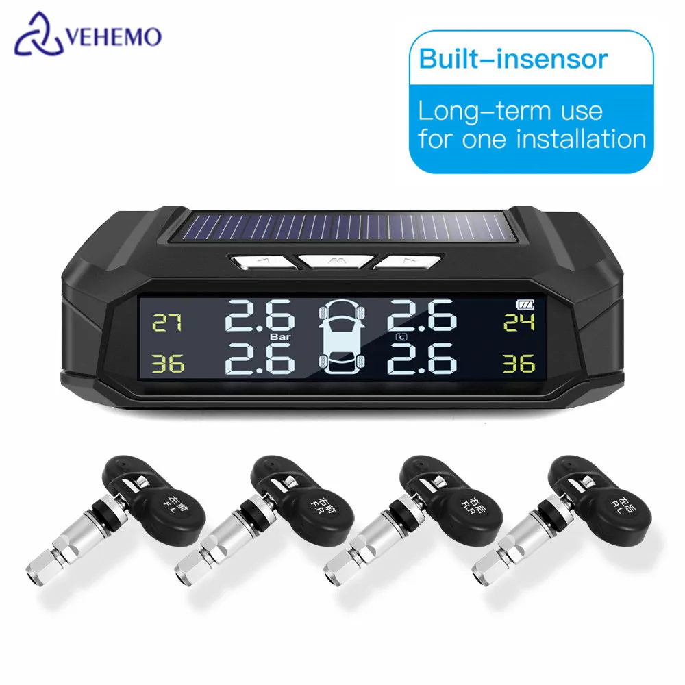 VEHEMO TPMS car built-in tire pressure monitoring and alarm system, real-time monitoring / voice alarm / solar charging function
VEHEMO TPMS car built-in tire pressure monitoring and alarm system, real-time monitoring / voice alarm / solar charging function