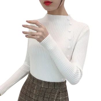 Women Turtleneck Sweaters and Pullovers Female Autumn Winter Fashion Button Casual Solid Knitwear Tops Women Knitted Sweater1
Women Turtleneck Sweaters and Pullovers Female Autumn Winter Fashion Button Casual Solid Knitwear Tops Women Knitted Sweater1