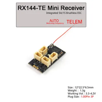 AEORC RX144-E/TE 2.4GHz 5CH Mini RC Receiver for DSMX/2 Transmitter RC Drone w/ Telemetry Integrated 1S 5A Brushless ESC
AEORC RX144-E/TE 2.4GHz 5CH Mini RC Receiver for DSMX/2 Transmitter RC Drone w/ Telemetry Integrated 1S 5A Brushless ESC