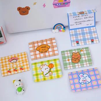 Cartoon Cute Grid Bear Bunny Envelop Best Wishes Foldable Message Notepad Birthday Blessing Card Greeting Small Stationery Gift
Cartoon Cute Grid Bear Bunny Envelop Best Wishes Foldable Message Notepad Birthday Blessing Card Greeting Small Stationery Gift