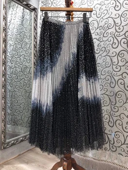 2020 New Style for Autumn and Winter Women's Elastic Heavy Glitter Shiny Decoration Pleated Long Skirt 827
2020 New Style for Autumn and Winter Women's Elastic Heavy Glitter Shiny Decoration Pleated Long Skirt 827