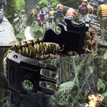 Outdoor Climbing Paracord 550 4mm bracelet Multi Function Led Lights Compass Knife Trekking Hiking Emergency Survival Bracelet 
Outdoor Climbing Paracord 550 4mm bracelet Multi Function Led Lights Compass Knife Trekking Hiking Emergency Survival Bracelet