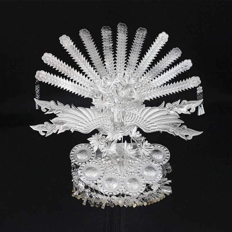 Silver Miao Headpiece Traditional Hair Accesories Miao Ethnic Jewelry Peacock Dance Hair Pin
Silver Miao Headpiece Traditional Hair Accesories Miao Ethnic Jewelry Peacock Dance Hair Pin