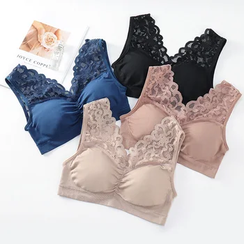 2020 New Ladies Solid Color Breathable Ice Silk Bras Underwear Women Wirefree Wide Lace Strap Underwear Female Padded Bras
2020 New Ladies Solid Color Breathable Ice Silk Bras Underwear Women Wirefree Wide Lace Strap Underwear Female Padded Bras