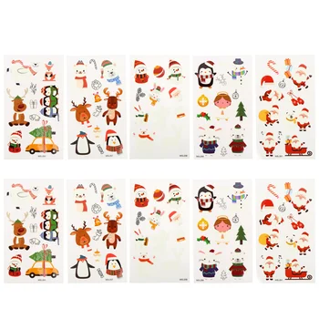 

10 Sheets Christmas Luminous Tattoos Stickers Temporary Body Decals Party Favor
