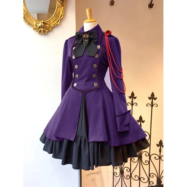 Medieval Retro Gothic Black Lace Up Chain Bow Lolita Coat Long Sleeves Ruffle Classic Lolita Dress Slim Knee Length Cosplay Clot
Medieval Retro Gothic Black Lace Up Chain Bow Lolita Coat Long Sleeves Ruffle Classic Lolita Dress Slim Knee Length Cosplay Clot