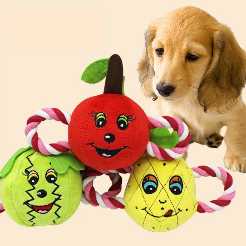 Plush Fruit With Double Cotton Rope Handles Interactive Dog Chew Toy For Teeth Cleaning
Plush Fruit With Double Cotton Rope Handles Interactive Dog Chew Toy For Teeth Cleaning