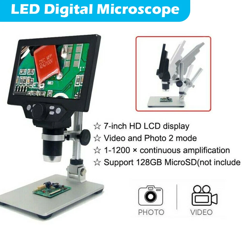 Professional Electronic Digital Microscope Portable 7 Inch Large Screen LCD Display 1-1200X Continuous Amplification
Professional Electronic Digital Microscope Portable 7 Inch Large Screen LCD Display 1-1200X Continuous Amplification