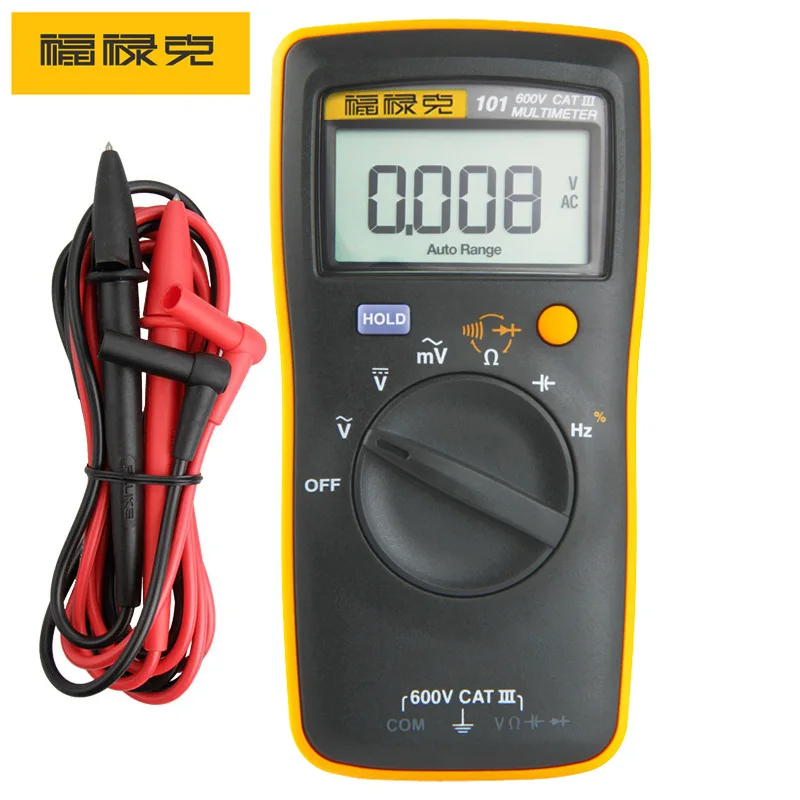 Fluke with Numbers Multimeter F101 Portable Pocket with Numbers Multimeter 600V Mini Universal
Fluke with Numbers Multimeter F101 Portable Pocket with Numbers Multimeter 600V Mini Universal