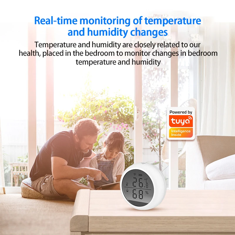 Tuya Wifi Temperature And Humidity Sensor Indoor Hygrometer Thermometer With LCD Display Works With Alexa Google Home Assistant
Tuya Wifi Temperature And Humidity Sensor Indoor Hygrometer Thermometer With LCD Display Works With Alexa Google Home Assistant
