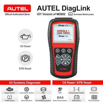 Autel Diaglink OBDII EOB2 Code Reader Full System Auto Diagnostic Tool DIY Car Scanner Oil Reset EPB ABS Service Same as MD802
Autel Diaglink OBDII EOB2 Code Reader Full System Auto Diagnostic Tool DIY Car Scanner Oil Reset EPB ABS Service Same as MD802