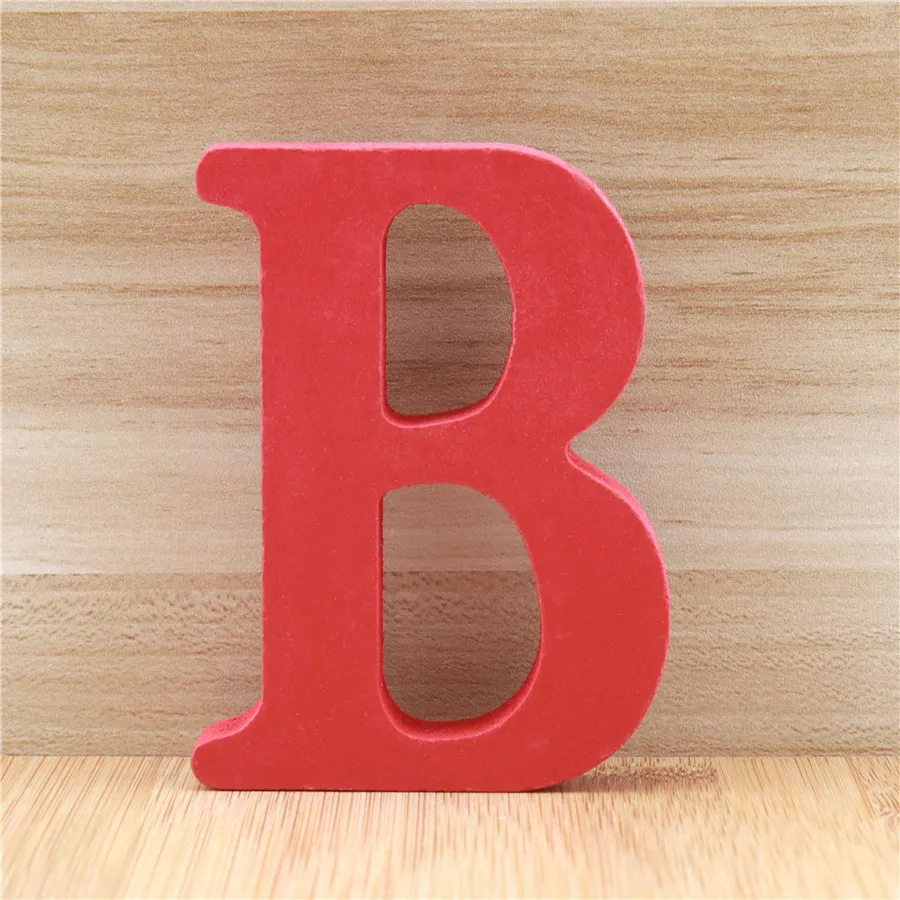 

1pc 10cm Wooden Letters Alphabet Name Design Art Crafts Red Letter Standing Shape DIY Word Party Wedding Home Decor 3.94 Inches