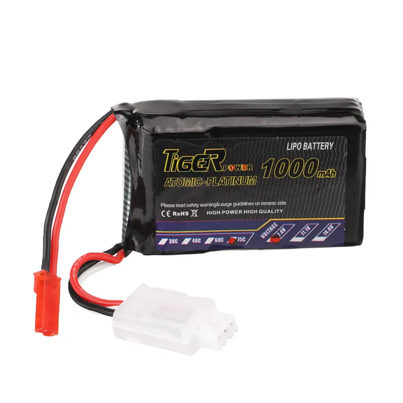 Original Tiger-Power 7.4V 1000mAh 75C 2S Lipo Battery JST Plug For RC Quadcopter Multicopter Multirotor DIY Accessories Parts
Original Tiger-Power 7.4V 1000mAh 75C 2S Lipo Battery JST Plug For RC Quadcopter Multicopter Multirotor DIY Accessories Parts