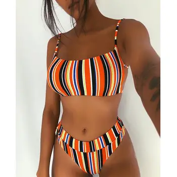 Bandeau Stripe Bikini 2020 New Summer Beachwear Push Up Sexy Swimsuit Female Biquini High Cut Bathing Suit Women Swimwear
Bandeau Stripe Bikini 2020 New Summer Beachwear Push Up Sexy Swimsuit Female Biquini High Cut Bathing Suit Women Swimwear