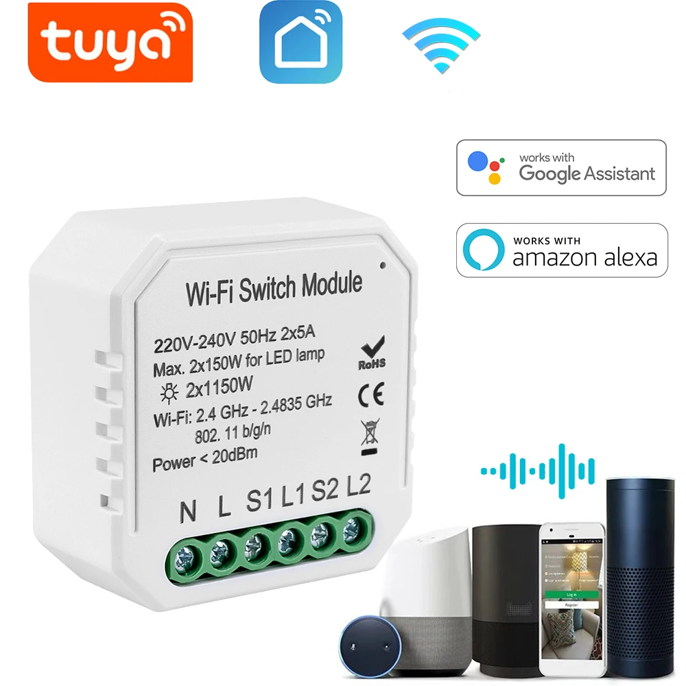 Wi-Fi Switch Module DIY Switch panel upgrade Smart Wireless Remote Controller Work with Alexa Google Home No Hub Required Small
Wi-Fi Switch Module DIY Switch panel upgrade Smart Wireless Remote Controller Work with Alexa Google Home No Hub Required Small