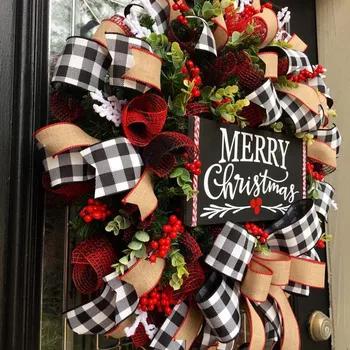 Christmas Buffalo Check Wreath Christmas Holiday Festival Window Wall Wreath SP99 
Christmas Buffalo Check Wreath Christmas Holiday Festival Window Wall Wreath SP99