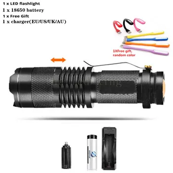 

Powerful G700 Flashlight Cree XML T6 U3 led Aluminum Waterproof Zoom Camping Torch Tactical light AA 14500 Rechargeable Battery