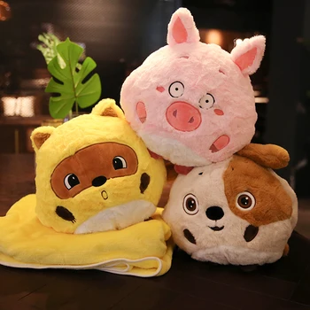 Candice guo plush toy stuffed doll cartoon animal cat Raccoon pig dog pillow hand warm warmer cushion with blanket kid gift 1pc
Candice guo plush toy stuffed doll cartoon animal cat Raccoon pig dog pillow hand warm warmer cushion with blanket kid gift 1pc