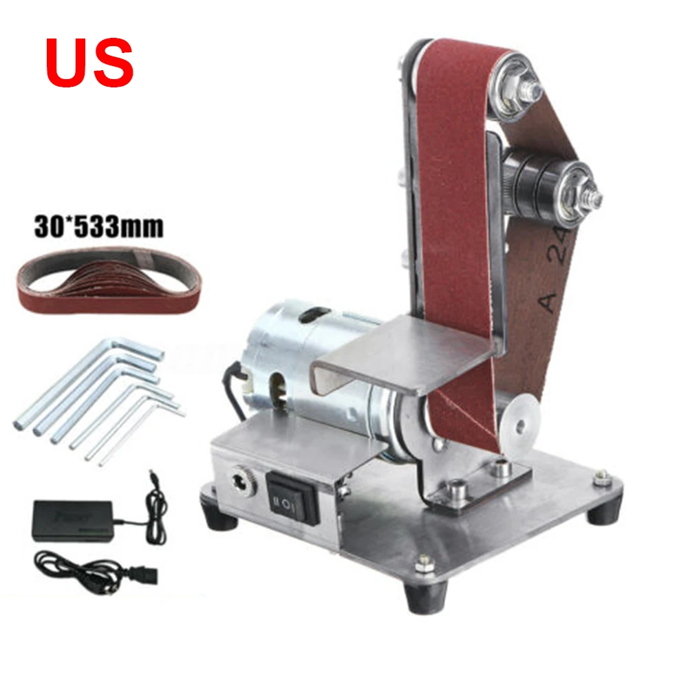 Mini Grinder Electric Belt Sander Polishing Machine Cutter Edges Sharpener
