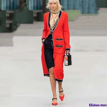 Women Long Cardigan 2020 Designer V Neck Single Breasted Pockets Red Cardigan Oversized Sweater Knitted Coat Outerwear B059
Women Long Cardigan 2020 Designer V Neck Single Breasted Pockets Red Cardigan Oversized Sweater Knitted Coat Outerwear B059
