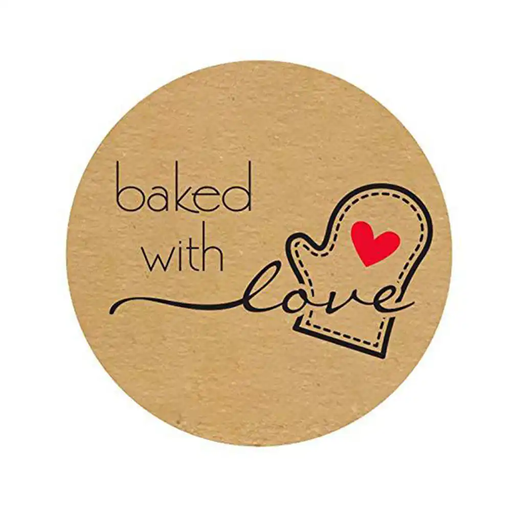 baked with love paperboard roll envelopes stickers round packing