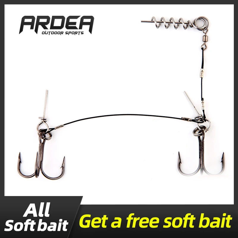 Fishing lure soft lure rig double VMC hook With Screw Connector Breaking Strength Stingers For Big Shad Lure fishing tackle
Fishing lure soft lure rig double VMC hook With Screw Connector Breaking Strength Stingers For Big Shad Lure fishing tackle