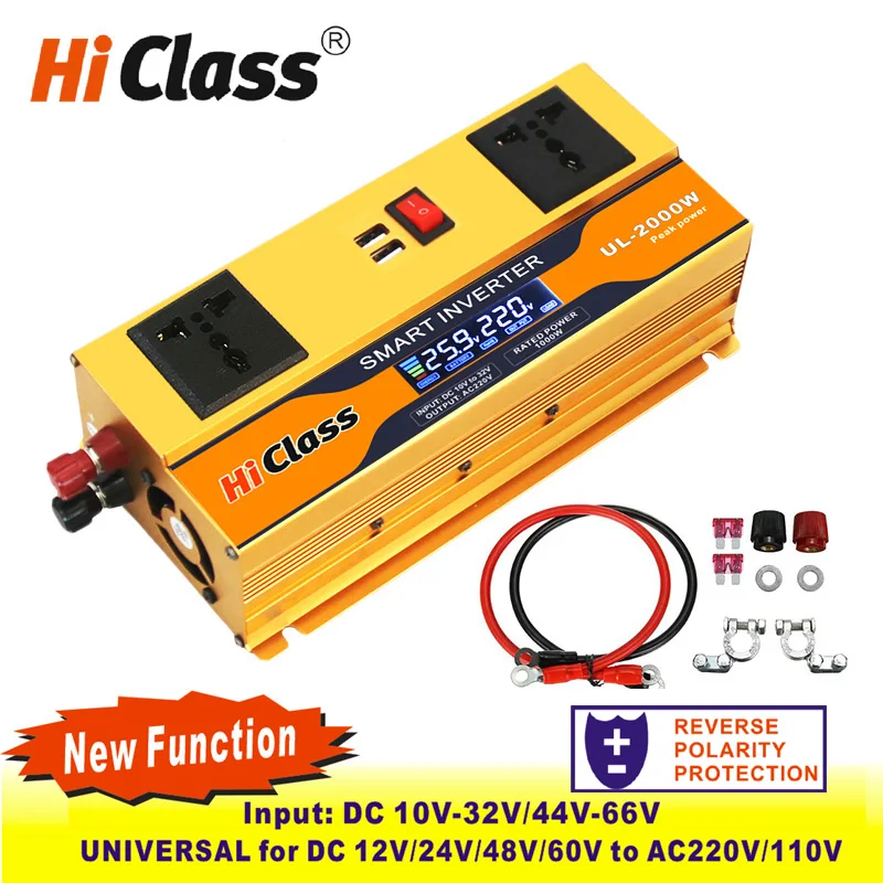 1200W/2000W Power inverter modified sine wave 12V-32V/44V-66V Converter Dc12v to Ac220v universal Inverter 12v 220v LCD Display
1200W/2000W Power inverter modified sine wave 12V-32V/44V-66V Converter Dc12v to Ac220v universal Inverter 12v 220v LCD Display