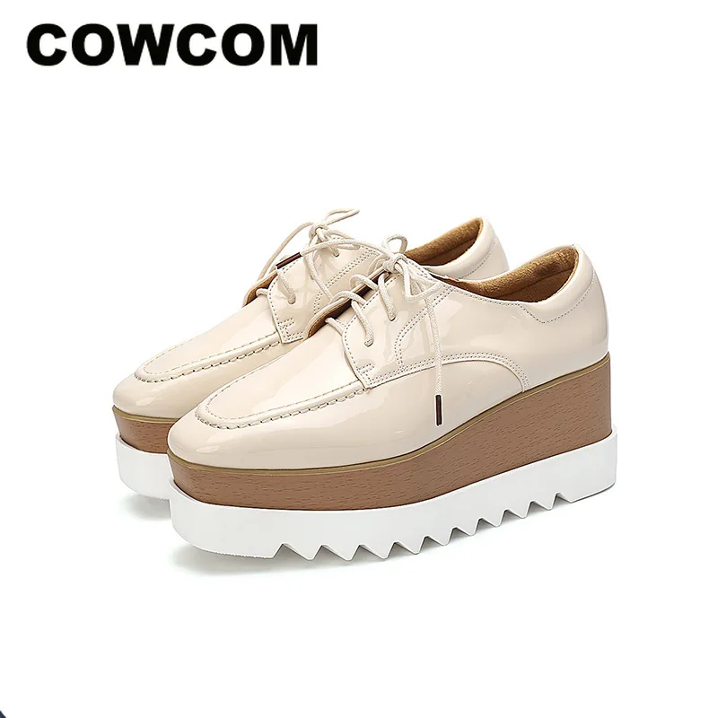 COWCOM Thick-soled Muffin Shoe Female Deep-mouth Square Head Lace Increased High-heeled Slope-heeled Single Shoes HZB-763-28
COWCOM Thick-soled Muffin Shoe Female Deep-mouth Square Head Lace Increased High-heeled Slope-heeled Single Shoes HZB-763-28