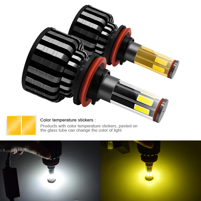 EURS Car Headlight Dual color H4 LED Bulb H7 LED H1 9012 H11 9006 9005 360 degree 6 sides 8000LM 60w Fog Light Bulb 3000k 6000k
EURS Car Headlight Dual color H4 LED Bulb H7 LED H1 9012 H11 9006 9005 360 degree 6 sides 8000LM 60w Fog Light Bulb 3000k 6000k