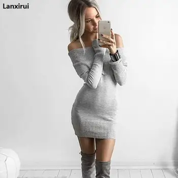 Spring Woman Off Shoulder Pullovers Warm Slash Neck Sweater Long Sleeved Sexy Package Hip Jumpers
Spring Woman Off Shoulder Pullovers Warm Slash Neck Sweater Long Sleeved Sexy Package Hip Jumpers