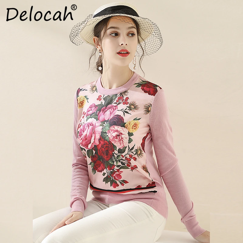 Delocah Runway Fashion Autumn Winter Knitting Sweaters Women's Long Sleeve Floral Printed Vintage Pink Wool Pullovers Sweaters
Delocah Runway Fashion Autumn Winter Knitting Sweaters Women's Long Sleeve Floral Printed Vintage Pink Wool Pullovers Sweaters