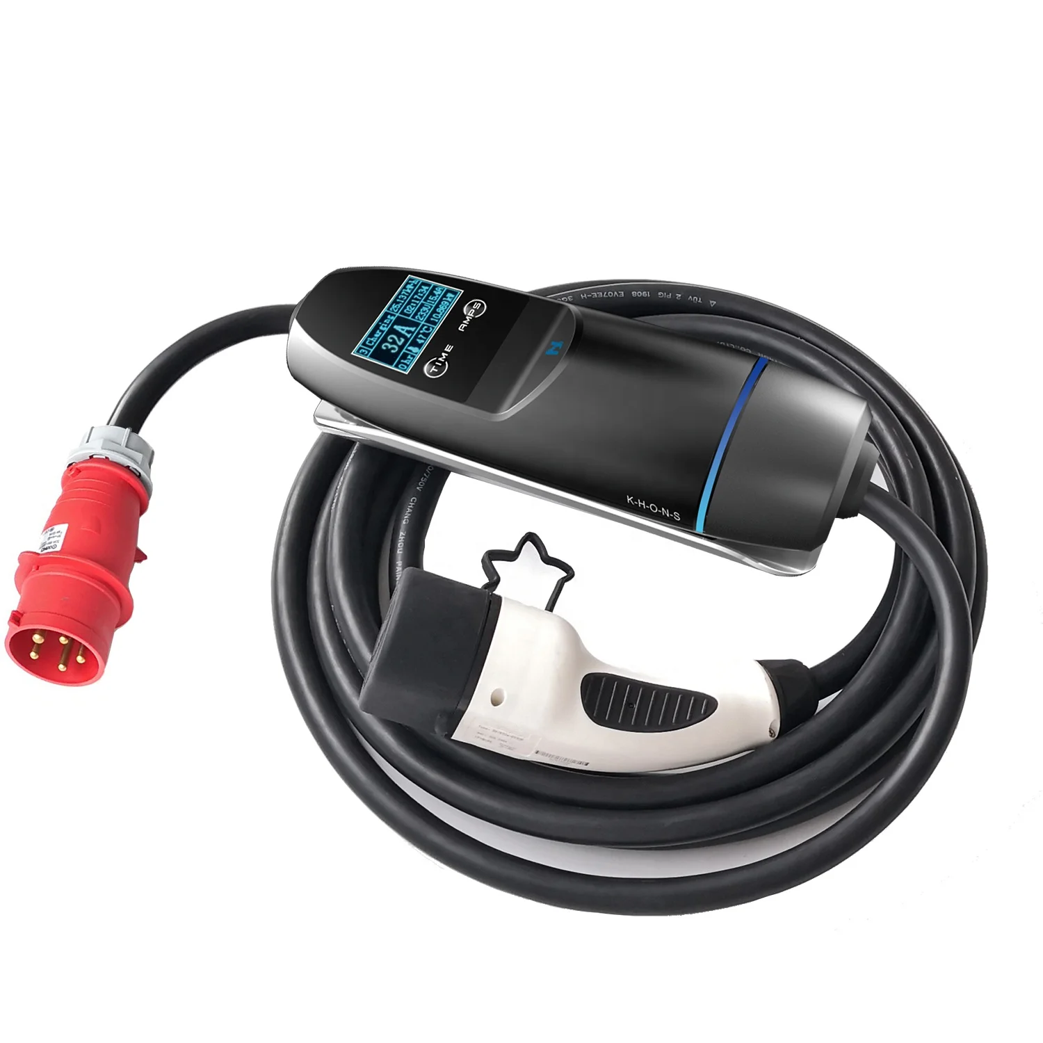 Portable EV Charger Type 1 to Red CEE Plug Electric Car EV Charging Level 2 Evse Controller ZEvse 32A 7 2KW LED Connector
Portable EV Charger Type 1 to Red CEE Plug Electric Car EV Charging Level 2 Evse Controller ZEvse 32A 7 2KW LED Connector