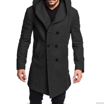 Models 2019 Winter Fashion British Style Men's Wool Coat Design Zipper Long Trench Coat Hooded Woolen Coat Men
Models 2019 Winter Fashion British Style Men's Wool Coat Design Zipper Long Trench Coat Hooded Woolen Coat Men