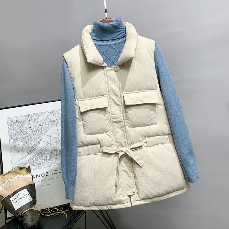 2019 Autumn Winter New Loose Large Size Down Cotton Vest Stand Collar Jacket Drawstring Waist Short Vest Shoulder Vest
2019 Autumn Winter New Loose Large Size Down Cotton Vest Stand Collar Jacket Drawstring Waist Short Vest Shoulder Vest